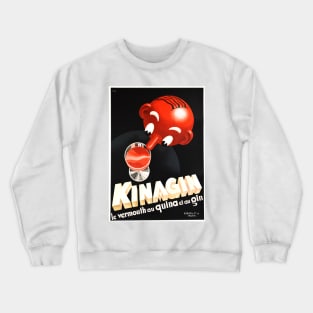 KINAGIN Liqueur Alcohol Advertisement by Art Deco Artist E. Patke Vintage Crewneck Sweatshirt